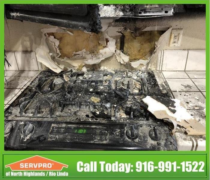 Stove top fire damage